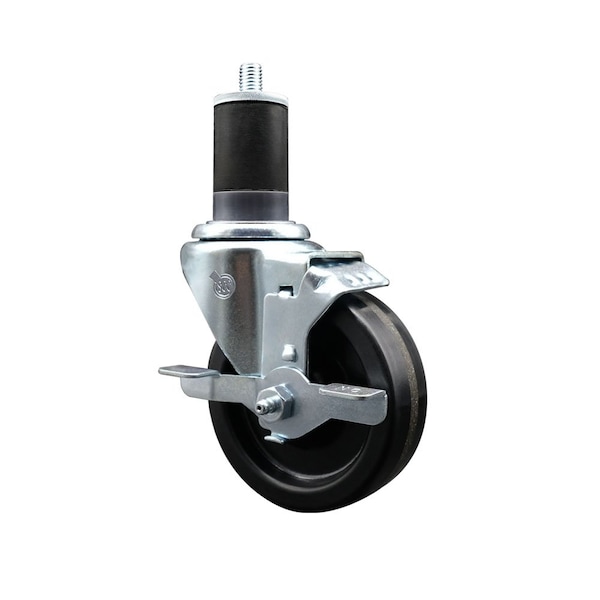 4'' Phenolic Swivel 1-5/8'' Expanding Stem Caster with Brake